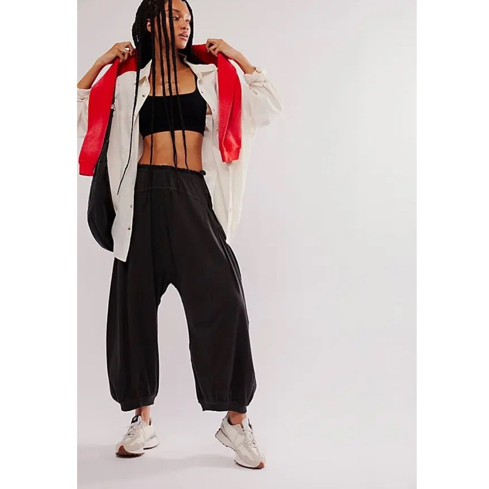 Free People Intimately Cool Again Washed Black Joggers Harem Pants Medium